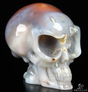 Fine Gemstone Huge 3.1" Mozambique Agate Female Alien Crystal Skull - Picture 1 of 10