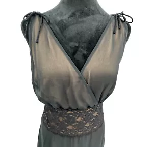Connected Apparel Babydoll Y2K Faux Wrap Dress 12 Empire Waist Prom Lace Overlay - Picture 1 of 7