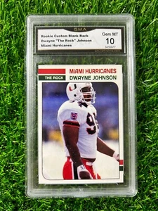 Carta personalizzata Dwayne The Rock Johnson Miami Hurricanes GMA 10 gemme come nuova WWE WWF - Foto 1 di 4