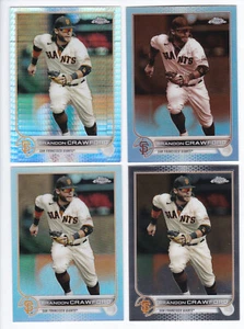2022 Topps Chrome BRANDON CRAWFORD REFRACTOR Parallel LOT w/ Prism (4 cards) - Picture 1 of 9