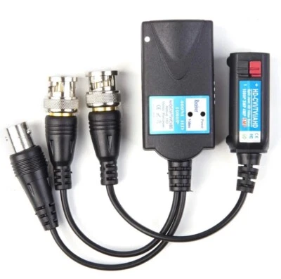 Mini CCTV BNC HD CVI/TVI/AHD/CVBS HD Video Balun Receiver Power Transmitter 400M - Image 1 of 4