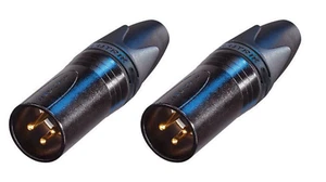 (PAQUETE DE 2) NEUTRIK NC3MXX-B Cable XLR Macho Conector Mt Negro con Pines Dorados - Imagen 1 de 1