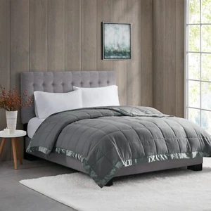 Moisture Proof Lightweight Down Alternative Silky Smooth Blanket with Satin Trim - Picture 1 of 59