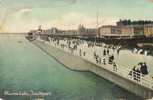 Postcard Early View Marine Lake at Southport Merseyside Lancashire - Bild 1 von 2