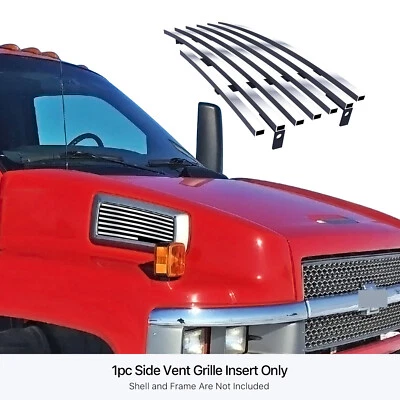 Se adapta a Chevy Kodiak/GMC Topkick 2003-2009 ventilación lateral acero inoxidable cromo rejilla billet Foto 1 de 4