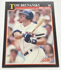 1991 Score Baseball Card #245 Tom Brunansky Boston Red Sox