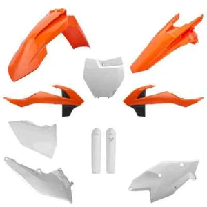 Kit de plástico KTM SX SXF XC XCF 2016-2018 OEM naranja y blanco motocross 91456 - Imagen 1 de 8