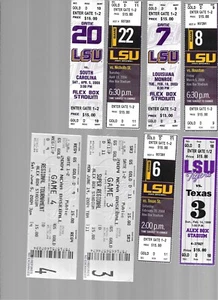LSU BASEBALL LOT OF 8 TICKET STUBS - Picture 1 of 1