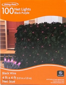 Halloween Holiday Home 4 ft x 4 ft 100 Net Lights Black Purple NIB - Picture 1 of 1