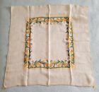 Antique Arts And Crafts Handmade Embroidered Linen Tablecloth
