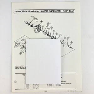 Hustler Excel Wheel Motor 008730 1-3/8”Shaft Expanded View & Parts Numbers - Picture 1 of 1