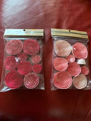 RECUERDOS FLORES DE PAPEL ROSA Artesanía 2 Paquetes Robles 18 Flores Foto 1 de 4