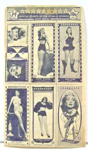 Vintage 1947 Hollywood Star Stamps Unopened 1st Series Complete Sheet #PF - Picture 1 of 1