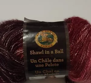 Lion BRAND Yarns Shawl in a Ball Community Coral 518 yds Pinks Coral Burgundy - Picture 1 of 8