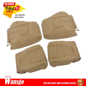Front Bottom Top Leather Seat Cover Tan For Ford F250 F350 Lariat 2011-2016 - Imagen 1 de 13
