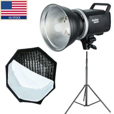 Cabezal estroboscópico de estudio Godox MS300 300WS de EE. UU. Luz flash monoluz + soporte de caja blanda de rejilla Foto 1 de 4