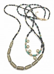 Brasilien Halskette - Premier Designs - Messing, goldfarben, schwarz, Tourquise - Bild 1 von 4