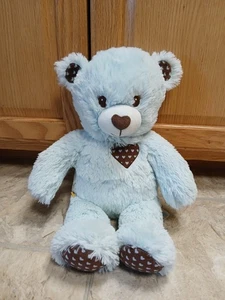 Build a Bear blaue Kuschelherzen Tester Bär hell babyblau Herz auf Brust Plüsch - Bild 1 von 8