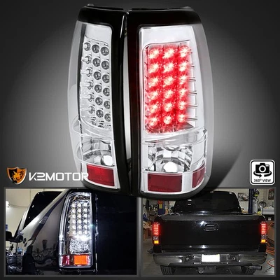 Clear 1999-2002 Chevy Silverado 1500 2500 3500 LED Tail Lights Brake Lamps 99-02 - Image 1 of 4