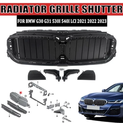 Front Radiator Shutter Grille For BMW 530e 530i 540i 2021 2022 2023 51119498612 Foto 1 de 4