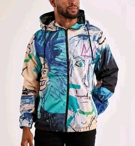 Chaqueta cortavientos para hombre talla pequeña Members Only Jean-Michel Basquiat ilustraciones - Imagen 1 de 7