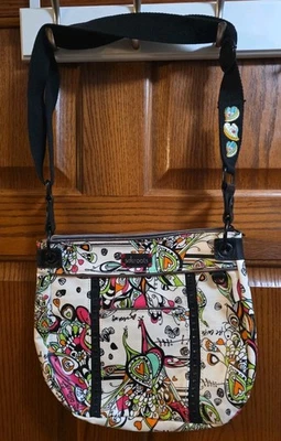 Sakroots Free Verse Songbird Optic Crossbody Bag Peace Adjustable Multicolor - Image 1 of 3