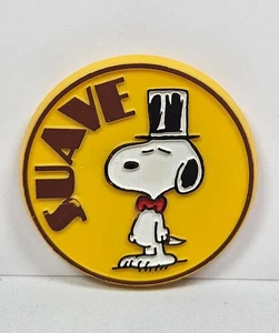 1970's Snoopy "Suave" Plastic Pin 2.25" Butterfly Originals Peanuts - Picture 1 of 3