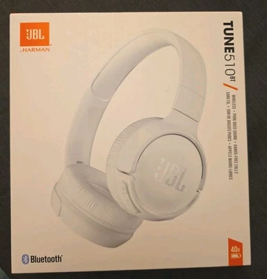 JBL Tune 510BT Wireless On-Ear Headset - White New In Box Bluetooth Headphones  - Image 1 of 3