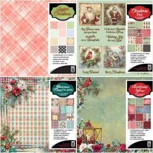 Set #4 Lot of 4 Christmas Holiday 12x12 Patterned Cardstock Paper Scrapbooking - Picture 1 of 10