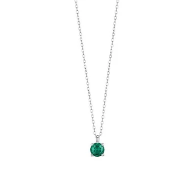 Collana Punto Luce Donna Luca Barra CK2102 In Acciaio Con Zircone Verde - Immagine 1 di 4