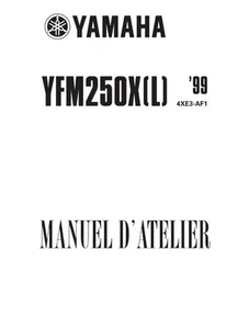 MANUAL REVISIÓN TALLER REPARACIÓN PDF YAMAHA YFM 250 YFM250X(L) 1999 - Imagen 1 de 1