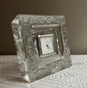 Marquis By Waterford Crystal Table Clock Battery Powered - Picture 1 of 4