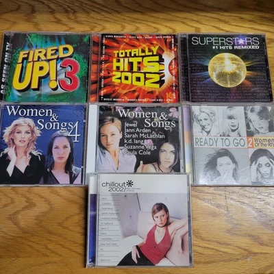 90s 2000s Y2k 7 CD Lot Female / Male Artists Compilation Albums Fired Up & More - Image 1 of 4