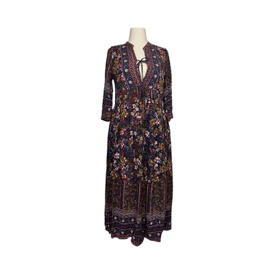 Vestido midi campesino manga 3/4 Jodifl corpiño azul floral para mujer talla mediana” Foto 1 de 4