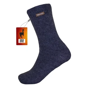 HANDGEFERTIGTE HALBHOHE GRAUE SOCKEN AUS ANDENALPAKA - Bild 1 von 7