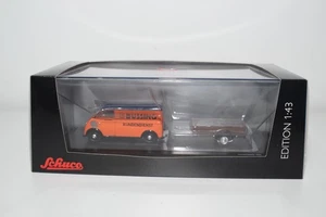B95 1:43 SCHUCO 45 023 8900 SET INTERRUTTORE RAPIDO DKW CON RIMORCHIO BUSING MIB - Foto 1 di 10