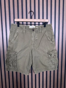 Abercrombie & Fitch Cargo Shorts 30 Mens Green Khaki 9" Inseam Y2K - Picture 1 of 8