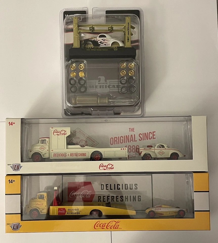 M2 Coca Cola Hauler Model Kit Lot Of 3 CHASE 1/750 41 Willy’s Coupe Gasser Belly - Image 1 of 4