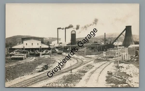 Foto postal real RPPC ferrocarril en aserradero tala CONWAY NH New Hampshire - Imagen 1 de 2