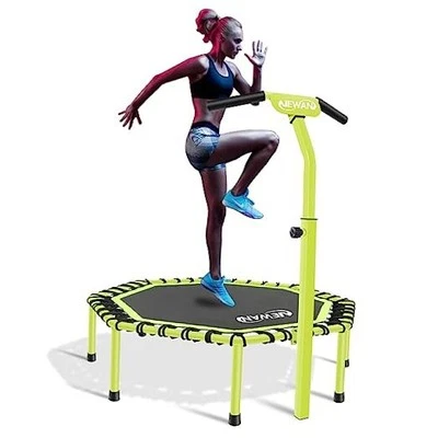  48" Fitness Trampoline with Adjustable Handle Bar, Silent Trampoline Bungee  - Image 1 of 4
