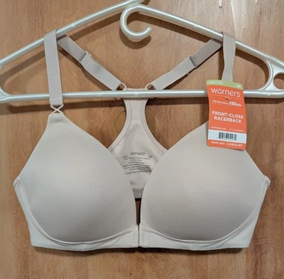 Women's Warners bra, 38B, racer back wi front closure, beige NWT - Image 1 of 4