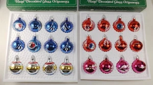 2 NOS Vintage Boxen Shiny Brite Style Weihnachten 24 Mini Ornamente Mid Century MCM - Bild 1 von 10