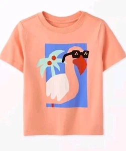NWOT HANNA ANDERSSON COOL FLAMINGO GRAPHIC TEE SHIRT Size 10 - Picture 1 of 8
