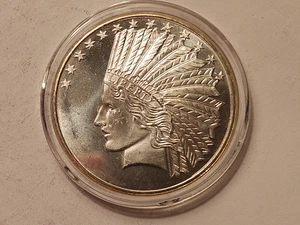 10 $ Indian Head Design 1 Unze Silbermedaille 1 Oz. Art Bar AG .999 fine - Bild 1 von 6