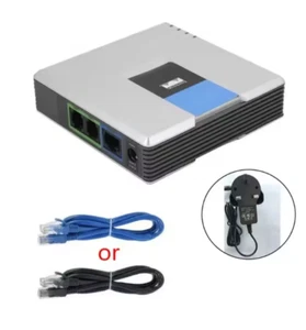 Linksys PAP2T Passerelle Voip 2 Ports Internet Téléphone Adaptateur Vocal Câble SIP RJ45 - Photo 1/2