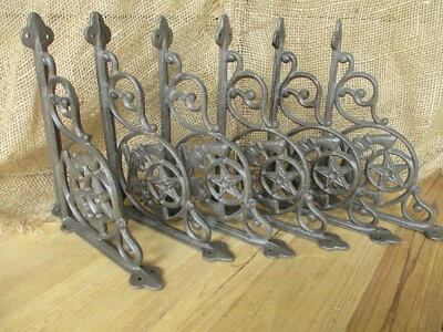 MIDWEST CRAFT HOUSE 6 Cast Iron Crossed Pistol Brackets Garden Braces Shelf Brackets RUSTIC Western