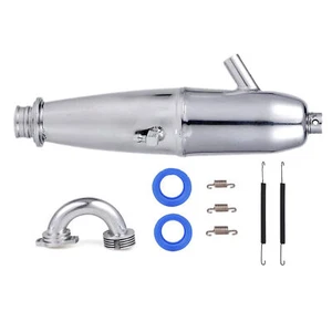 Exhaust Muffler Pipe Kit for 1/10 Nitro RC Car HPI HSP Redcat SH GO 21/28 Engine - Picture 1 of 5