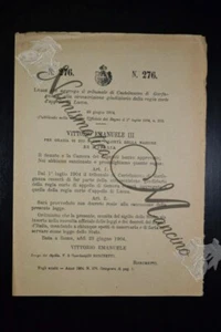Regio Decreto VEIII Tribunale Castelnuovo di Garfagnana aggregato a Lucca 1904 - Bild 1 von 1