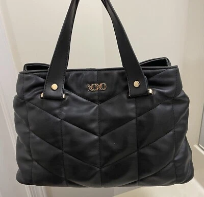 XOXO Cartera Cartera Bolso de Hombro Negro Cuero Vegano Acolchado Bohemio Gitano Glamour Foto 1 de 4