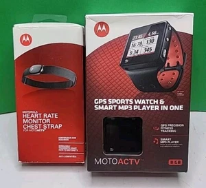 Motorola Motoactv Black/Red 8GB GPS Sports Watch & MP3 Player With Chest Strap. - Picture 1 of 13
